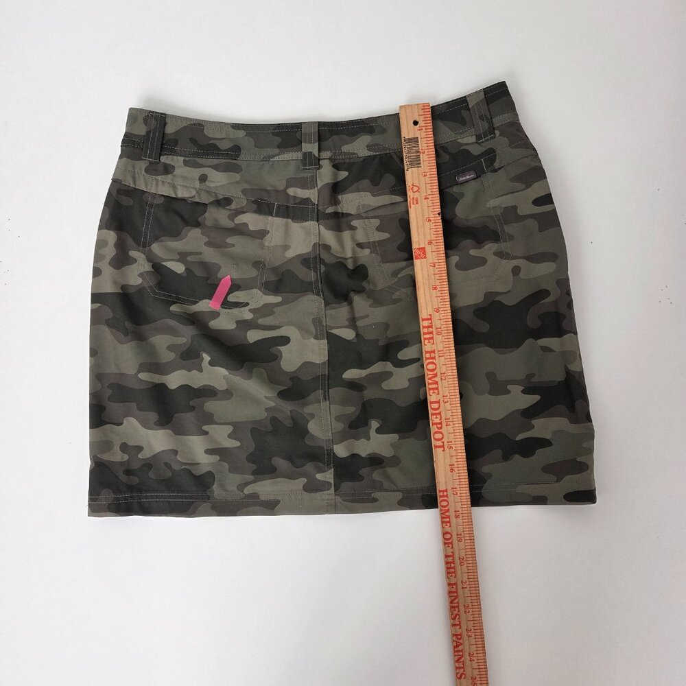 Eddie Bauer Adventurer Camo Skort Skirt Stretch Women 12-pull left rear pocket - Picture 5 of 7